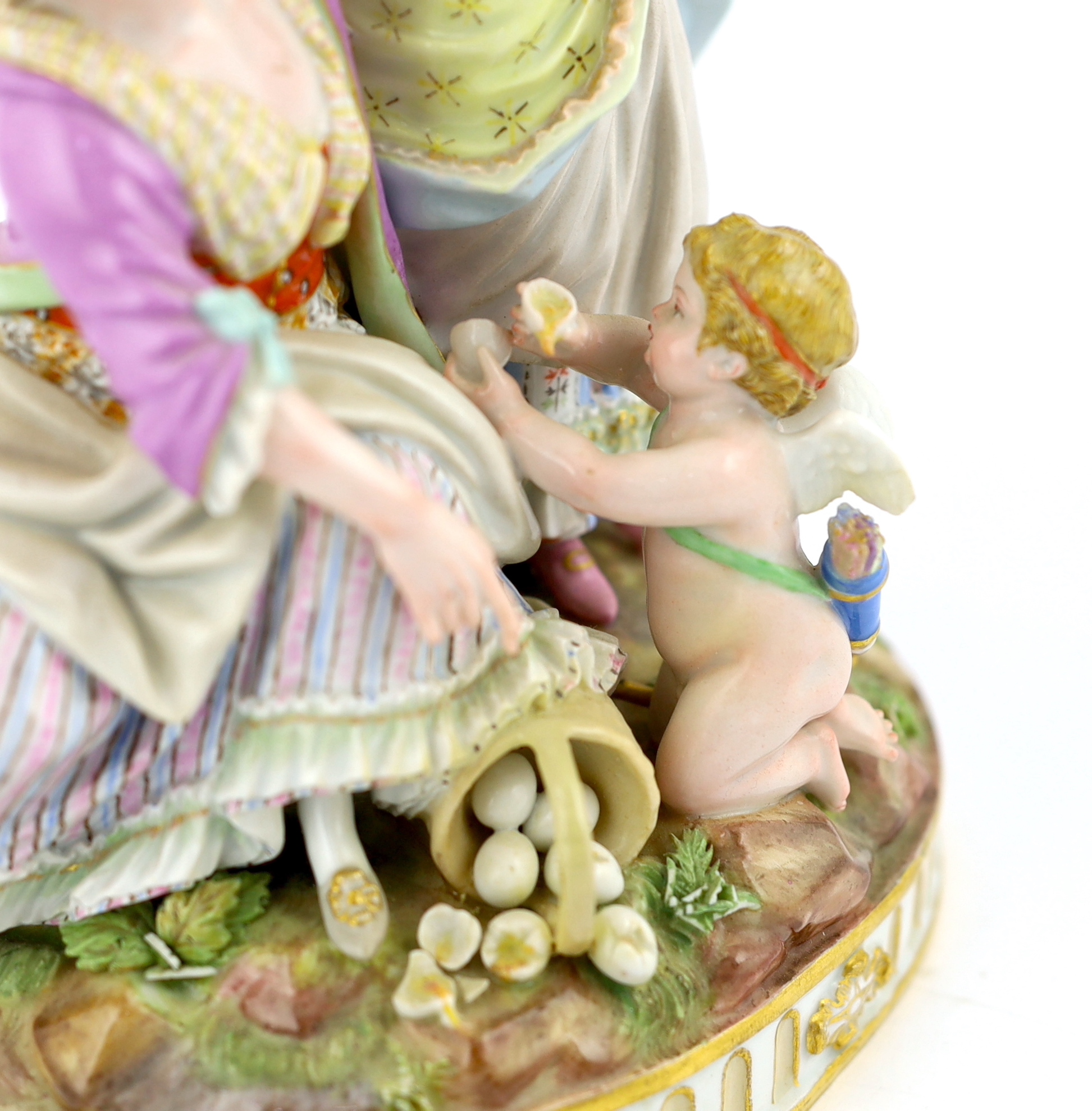 A Meissen group ‘The Broken Eggs’, late 19th century, after Acier
